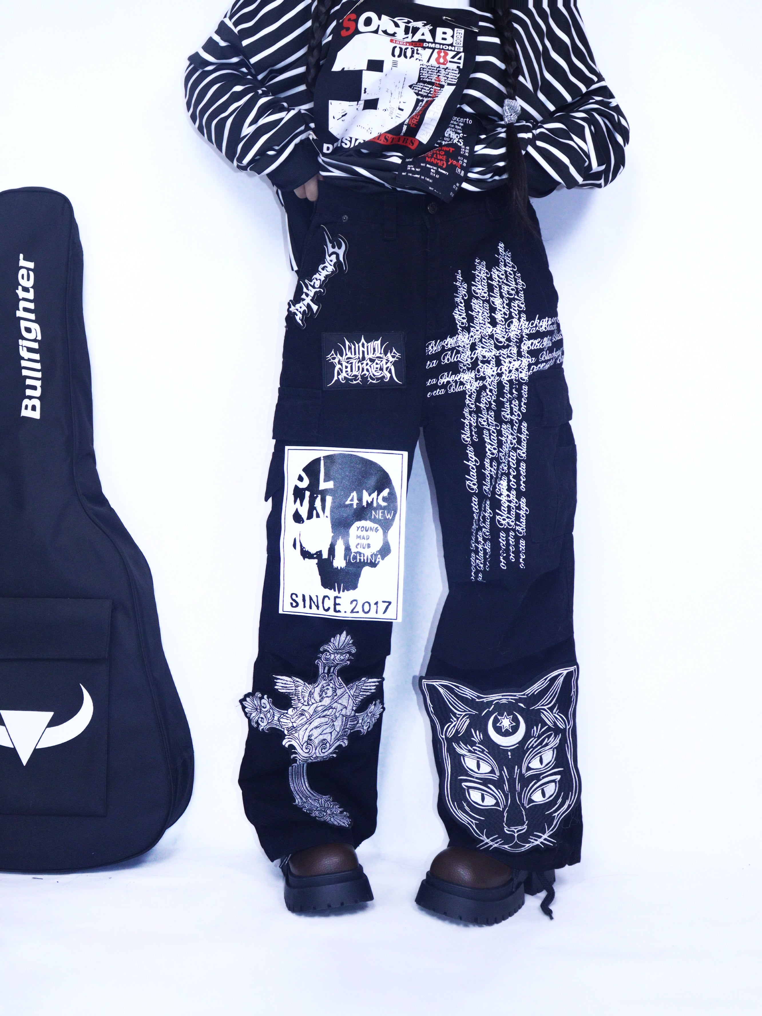 Y2K Punk Wide Leg Vintage Denim Pants - Leerroo by Land Decora