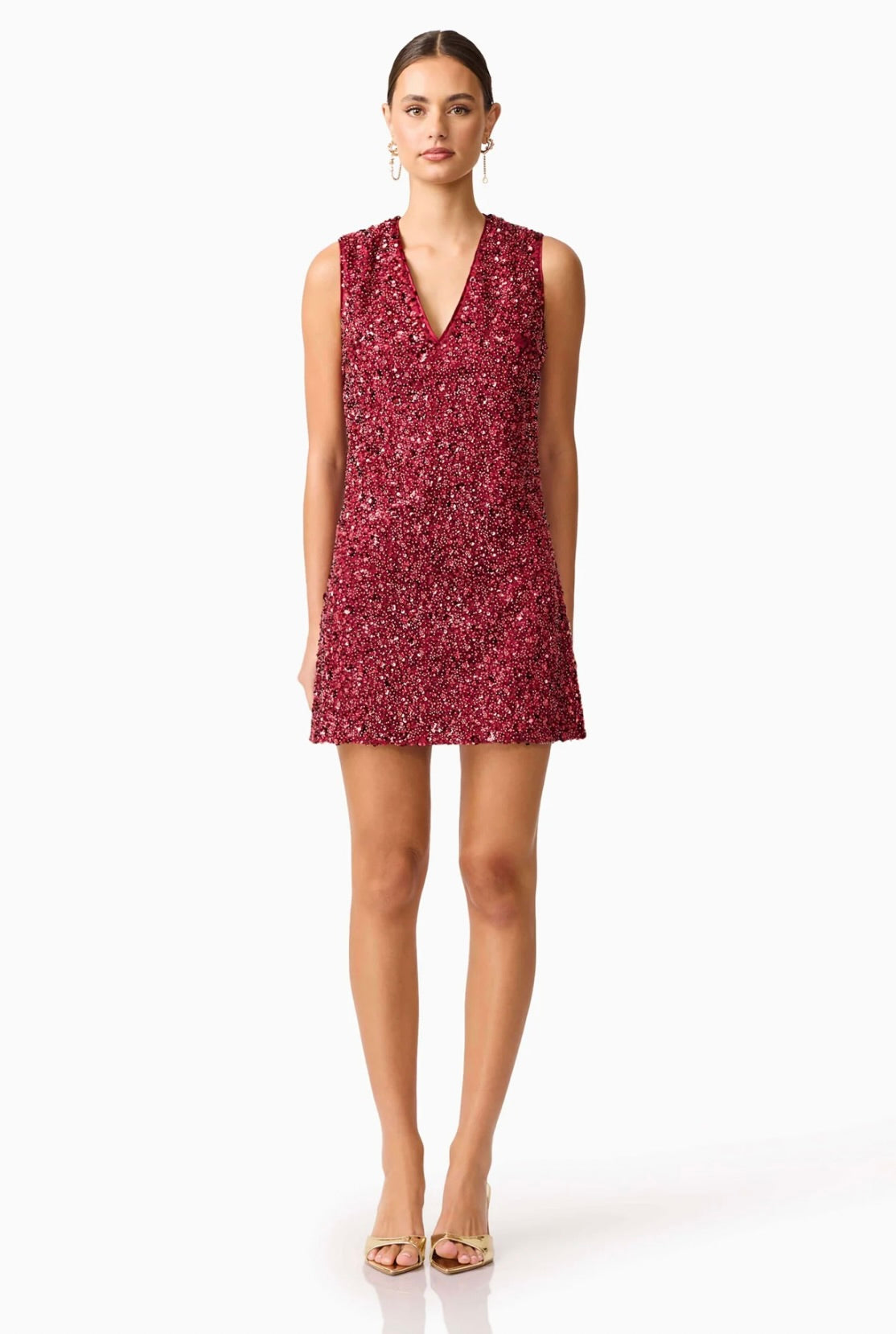 Elliatt Carmen Shift Mini Dress in Red by Sierra Deene