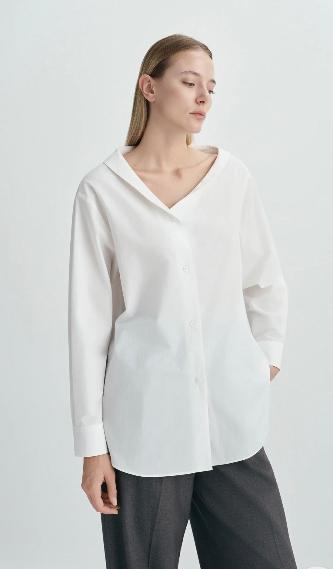 Rue Sophie Liora Asymmetrical Neck Shirt by Sierra Deene
