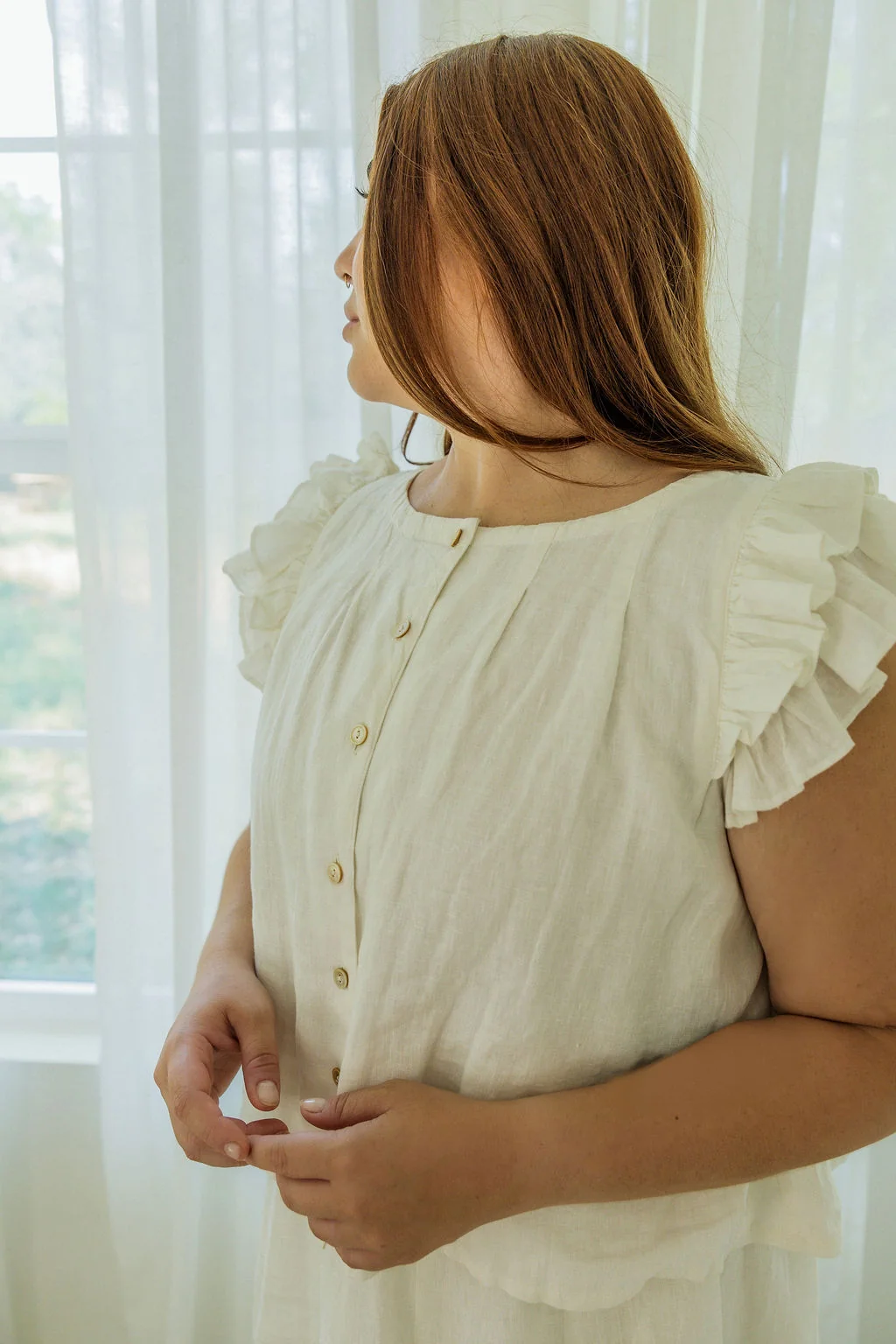 Poppy Sleeveless Blouse - Natural White 100% Linen by Road to Rodanthe