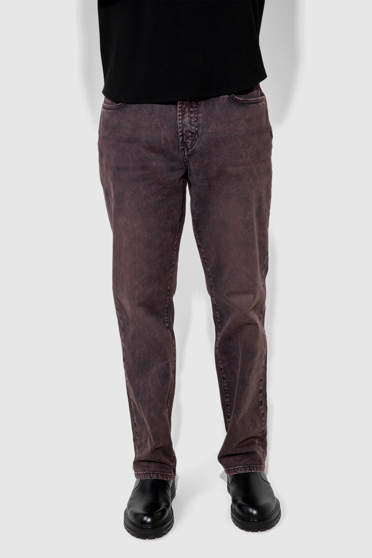 Caine Vintage Plum Stretch Straight Leg Jean by MONFRERE